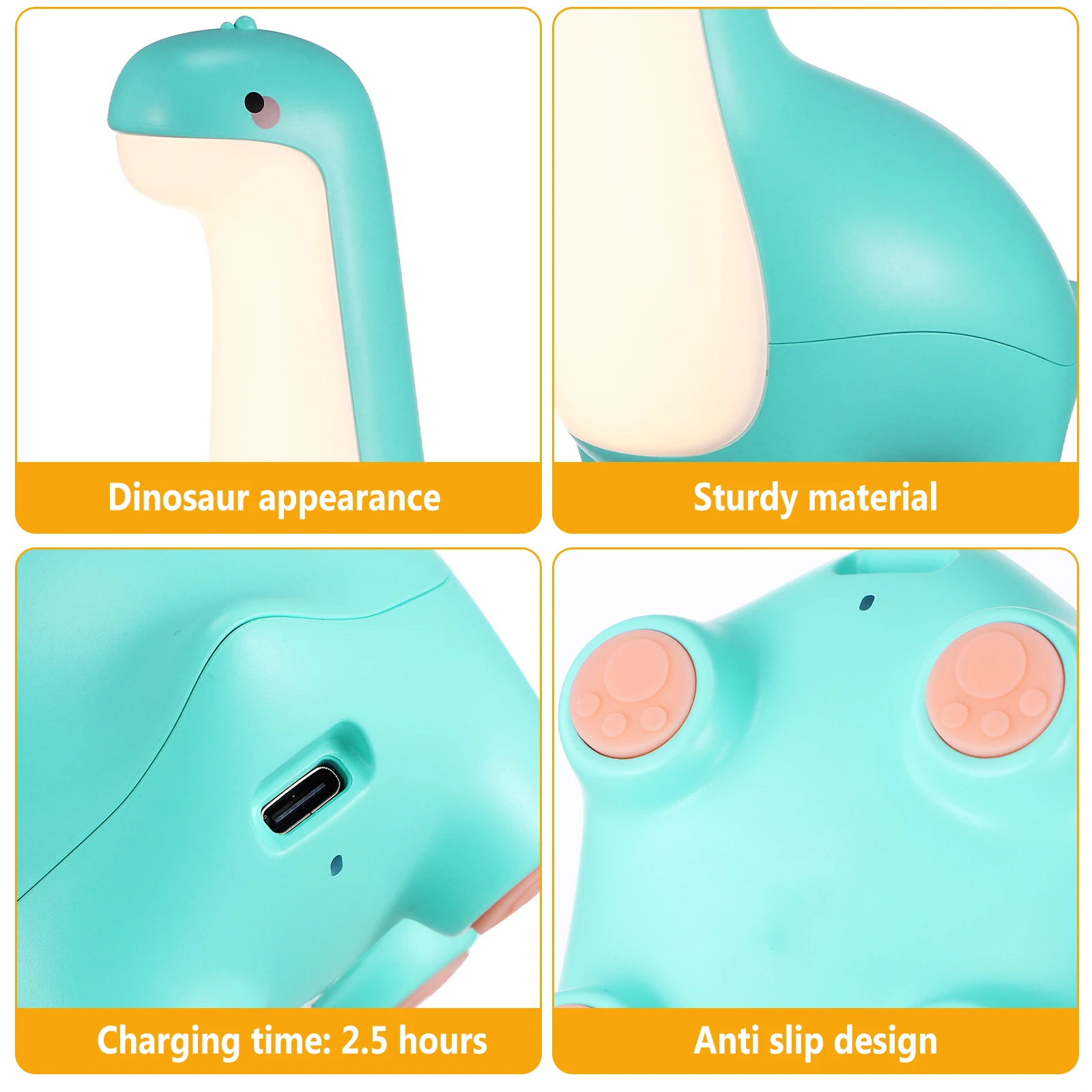 

Dinosaur Night Light Rechargeable Adorable Small Night Light Nursery Bedroom Table Lamp Decorative Lamp Ambient Lighting