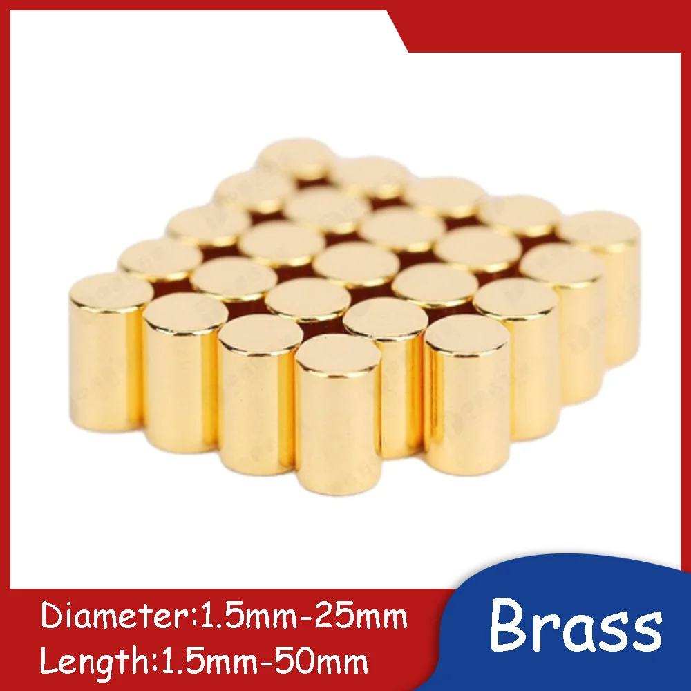 

GB119 Brass Pin H59 High-quality Metal Rods Cylindrical Pins Plug Stopper Heat-conducting Short Rod 1.5mm-50mm Length