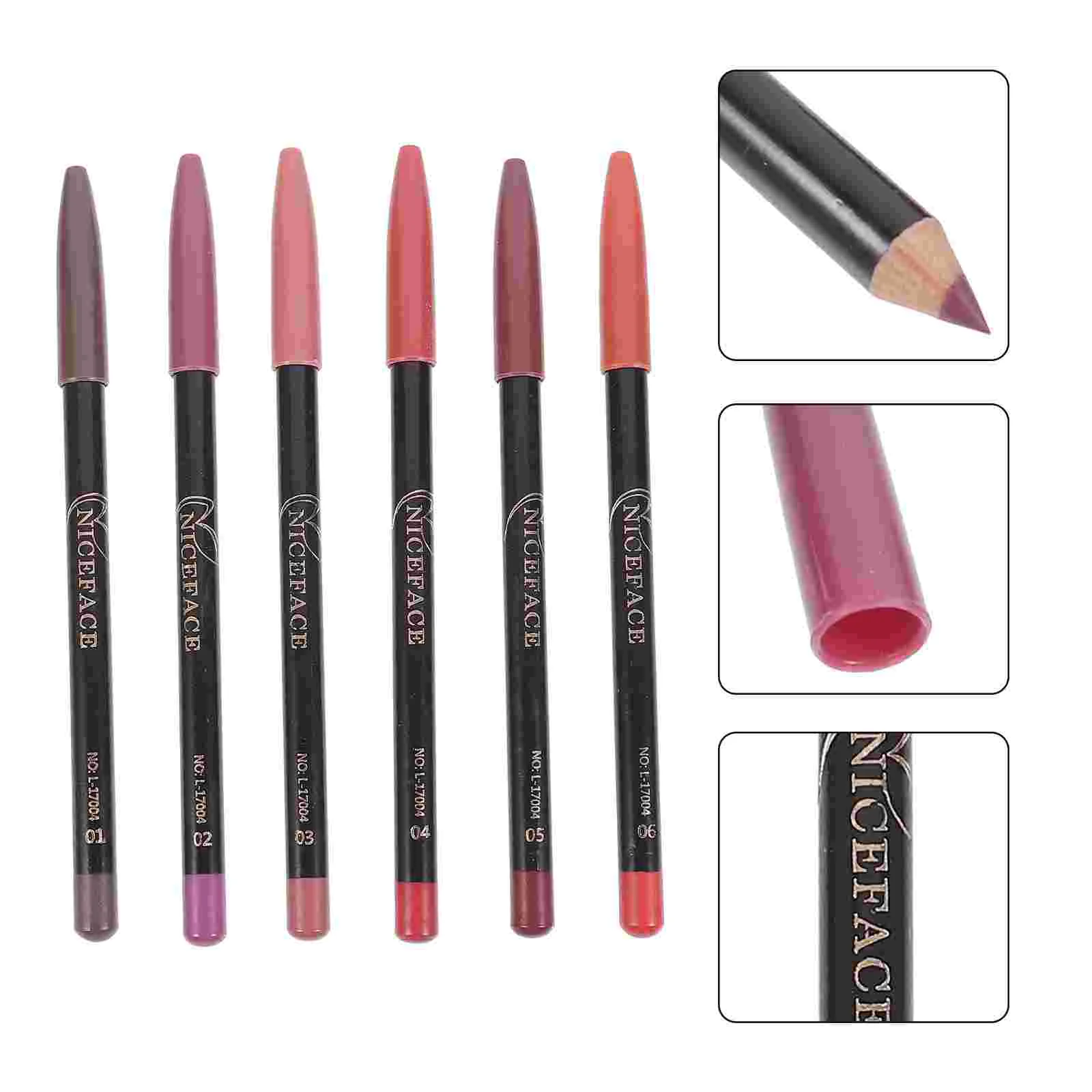 6 stücke Lip Liner Bleistift Set Matte Lip Liner Stift Lip Linie Make-Up Stift Lip Futter Bleistift Lip Bleistift