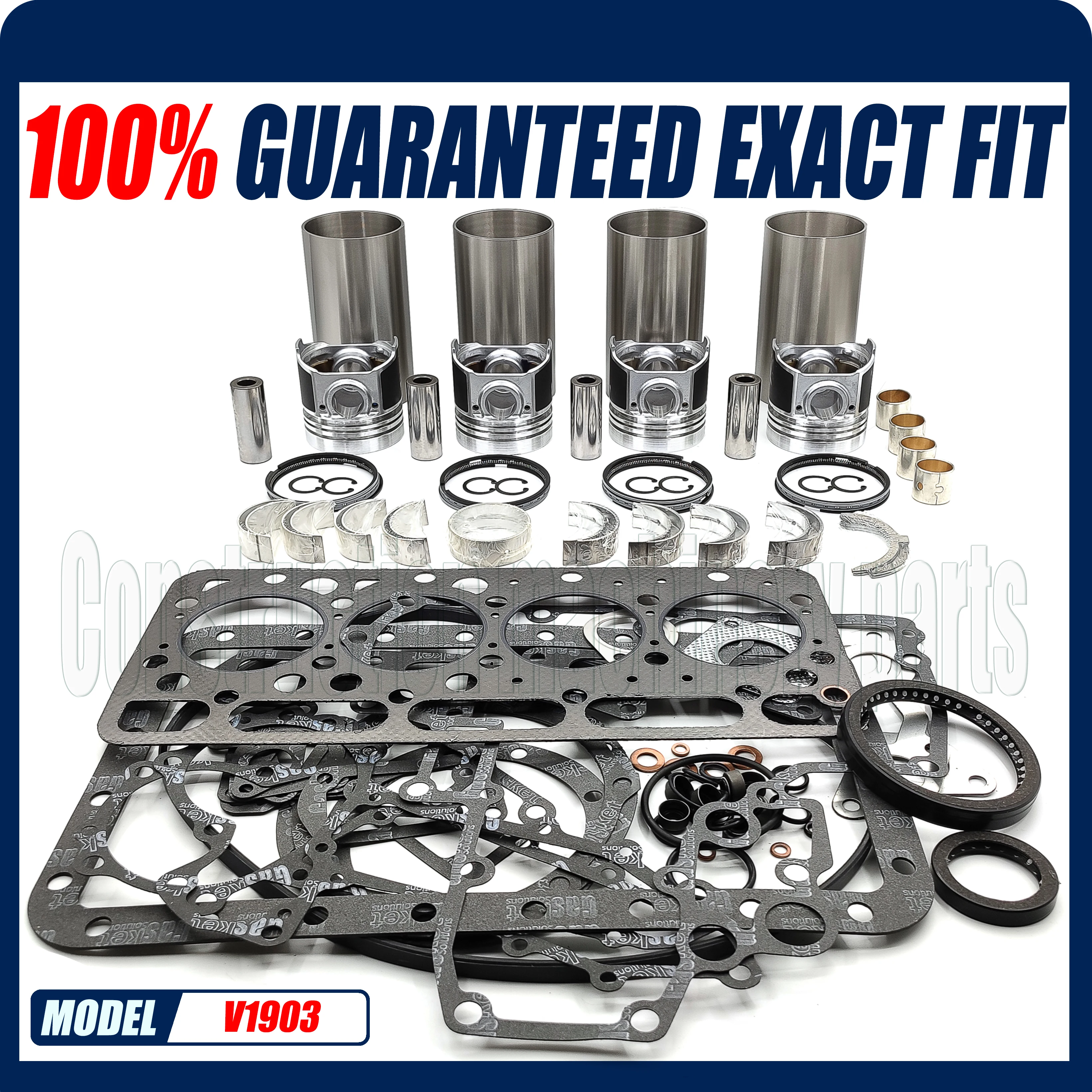 

V1903 Engine Overhaul Rebuild Kit Piston Ring Kit Full Gasket Set Bearing For Kubota Tractor L3600 L3710 Beta 43 BV1903