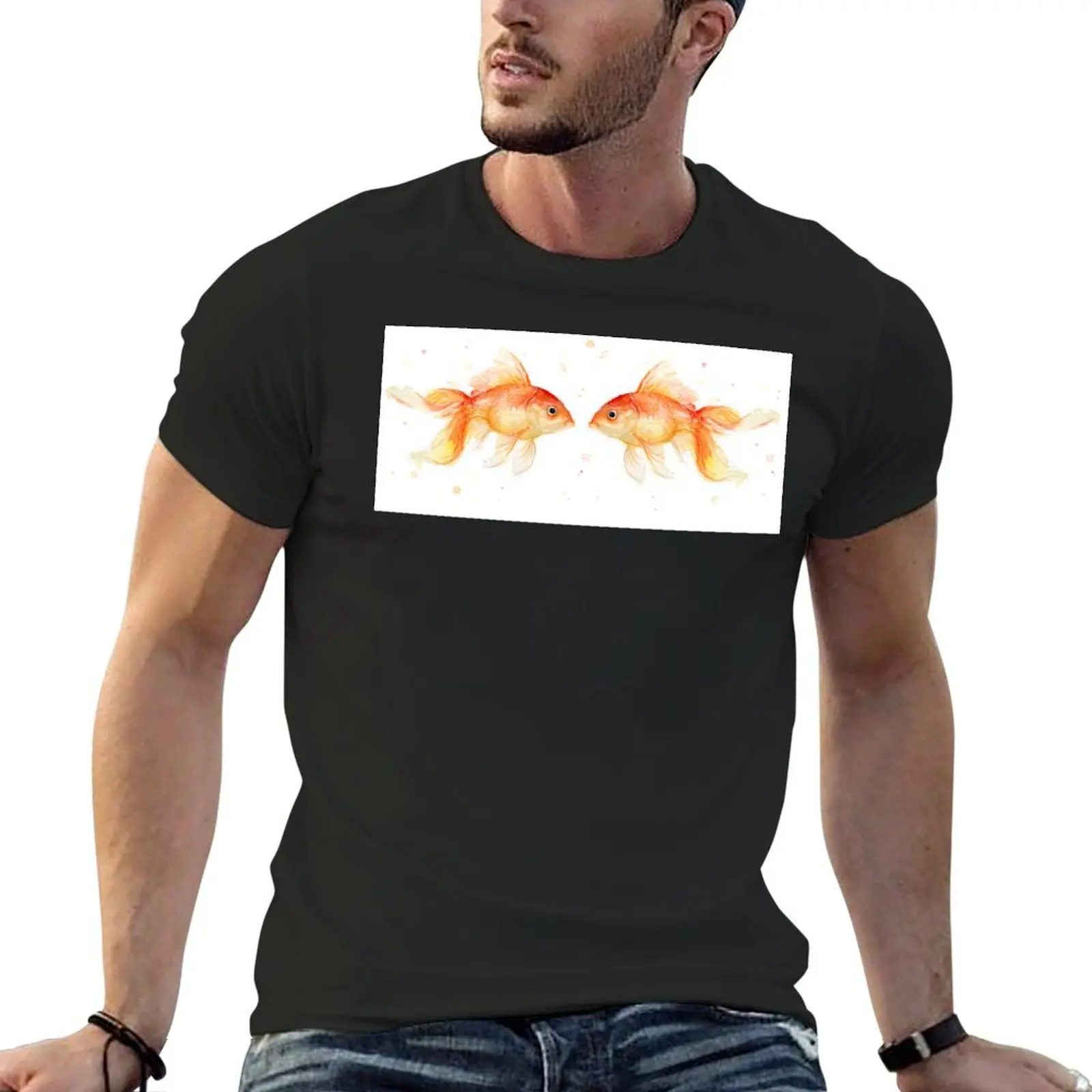 Goldfish Love T-Shirt plus sizes vintage t shirts men graphic t shirts