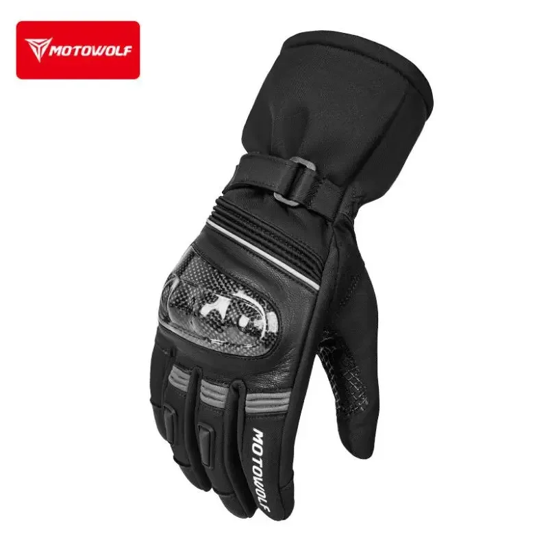 Motowolf Waterproof Touch Winter Thermal Motorcycle Gloves for Men Windproof mtb Riding Glove Driving Protection Supplies Moto
