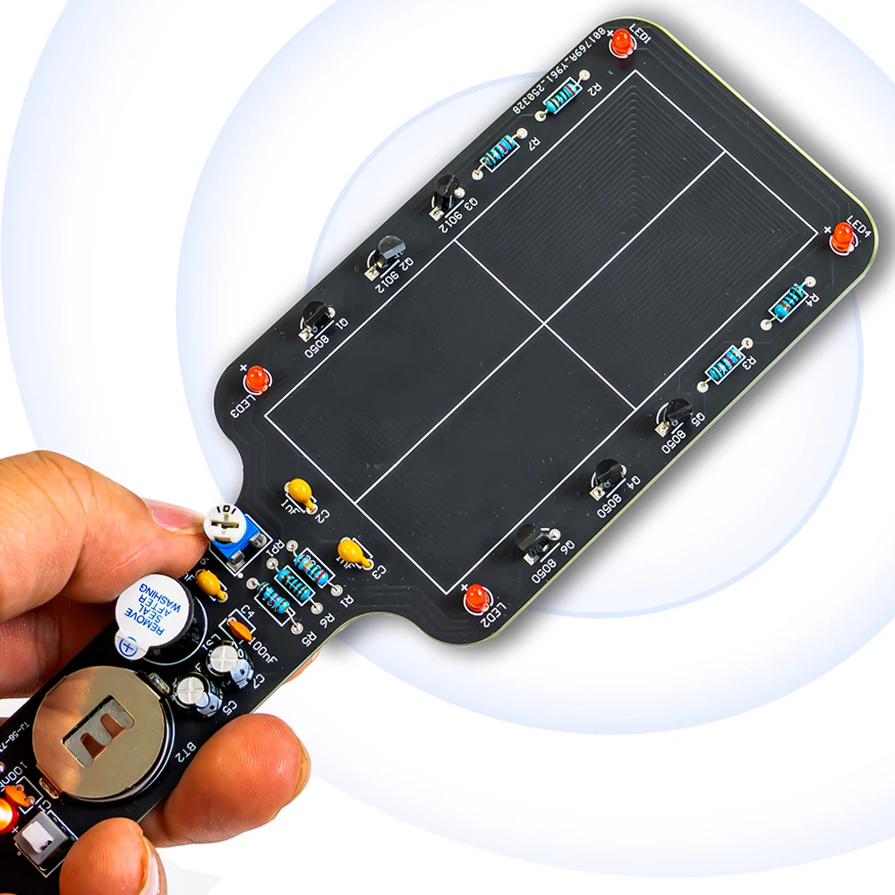 DIY Metal Detector Kit Buzzer Alarm with LED Lights Electronic Soldering Project Circuit Board Building Kit DC6V