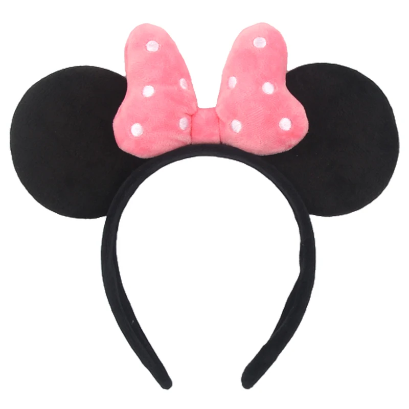 2026 New Minnie Big Size Classic DOT Sequin Bow Headband For Women Party Girl Hairband Festival Park Trip DIY Hair Accessories