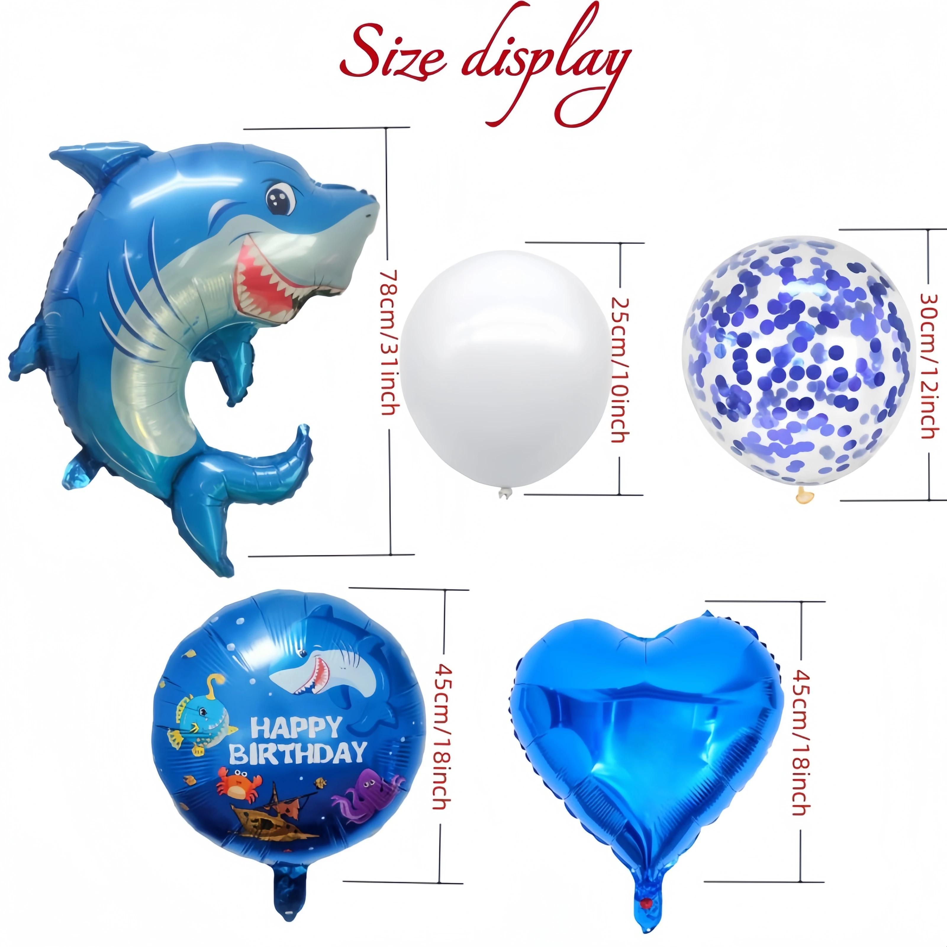 Rekin syrenka muszle balony foliowe zestaw urodzinowe dekoracje dla dzieci kolorowe balony konfetti lateksowe artykuły Baby Shower