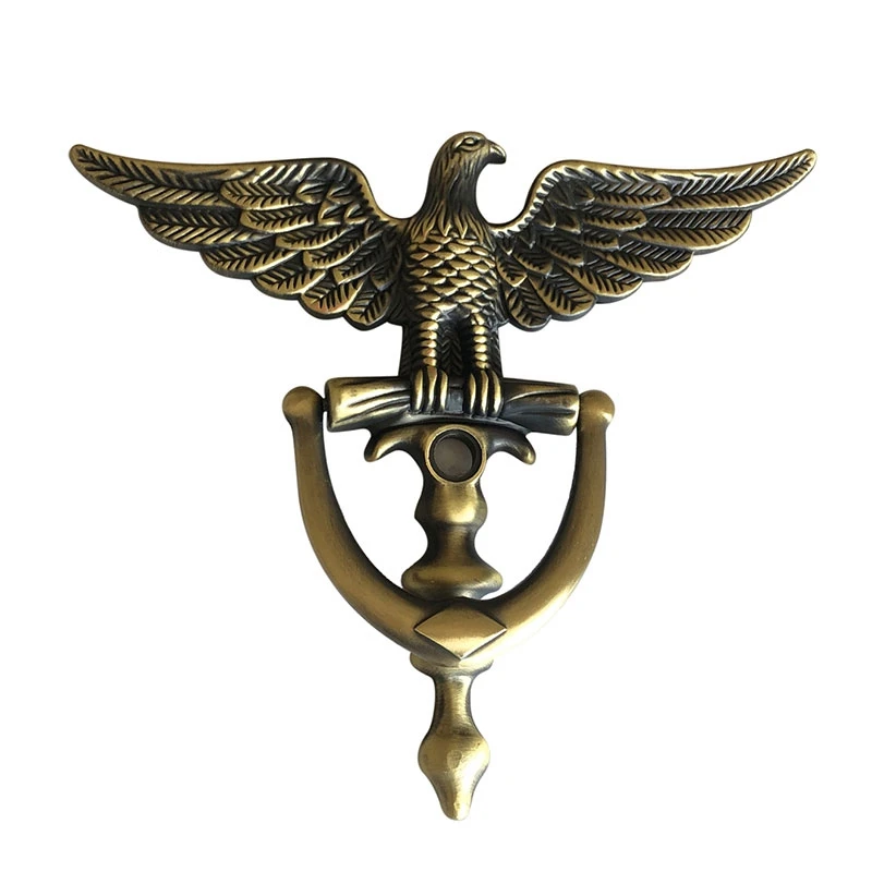 

New Antique Door Knocker Zinc Alloy Eagle Head Door Knocker For Front Door Home Decor Ring Furniture Handle Hardware Knocker