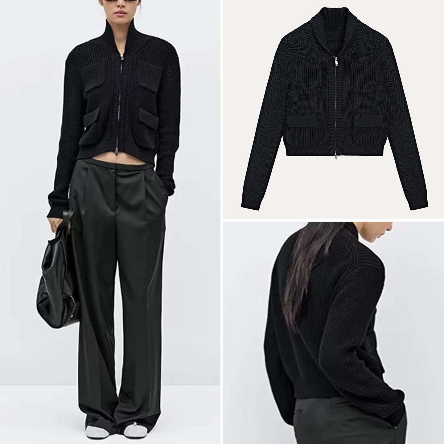 

Z 2025 Autumn New Women's Knitted Zipper Collar Personali Sweater European Sle Faion Ladies Cardigan Knitwear