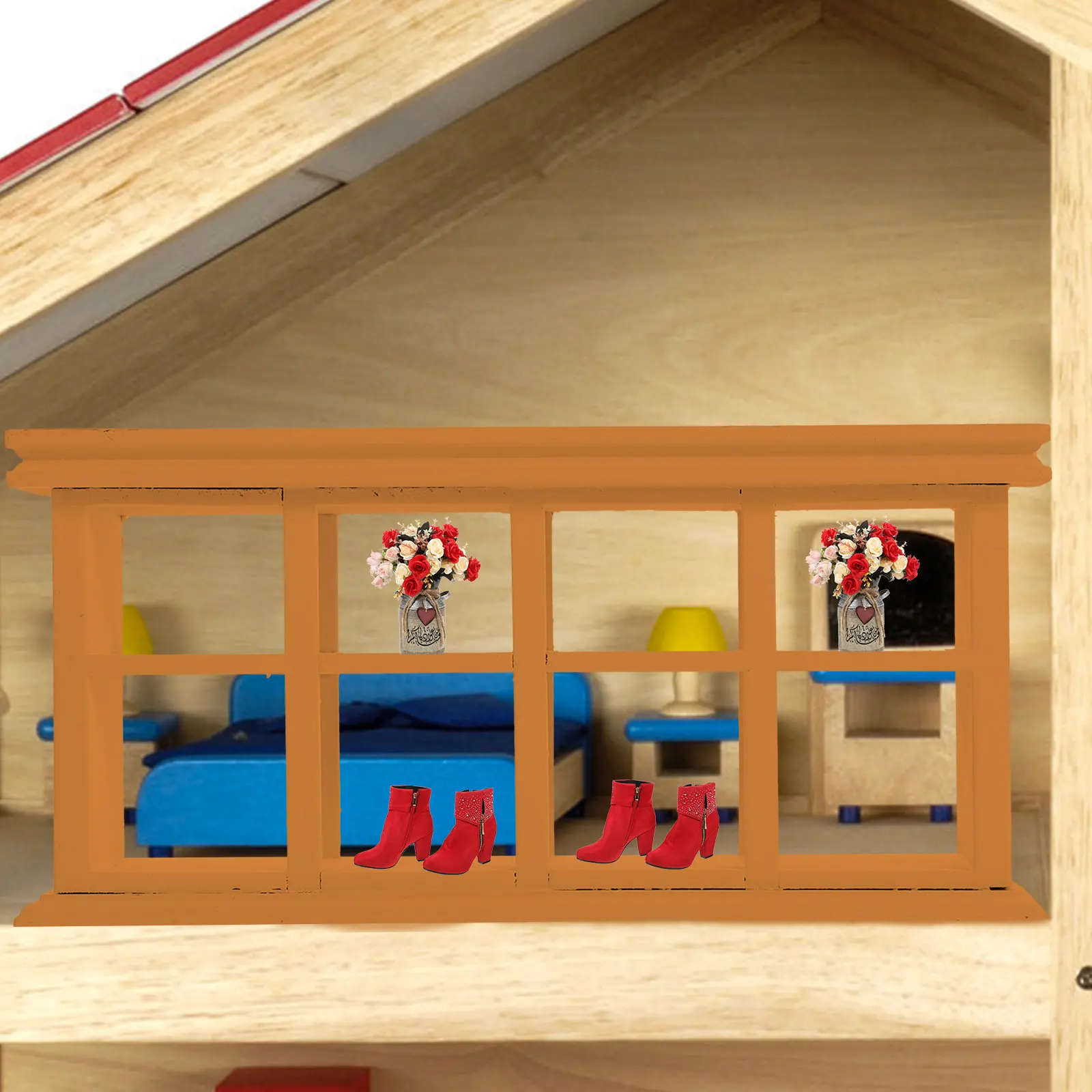 

Mini Cake Cabinet for Mini House Decoration Premium Wooden Miniature Furniture Exquisite Tiny Display Cabinet Living Room