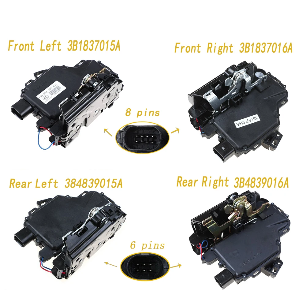 For Passat B5 Golf MK4 Front Rear Left Right Door Lock Latch Actuators 3B1837015A 3B1837016A 3B4839015A 3B4839016A