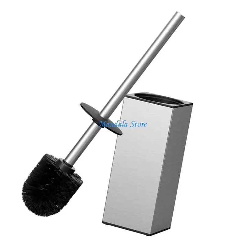 U2JC فرشاة المرحاض المصنوعة من الفولاذ المقاوم للصدأ بشعيرات ناعمة فرشاة تنظيف المرحاض مع حامل