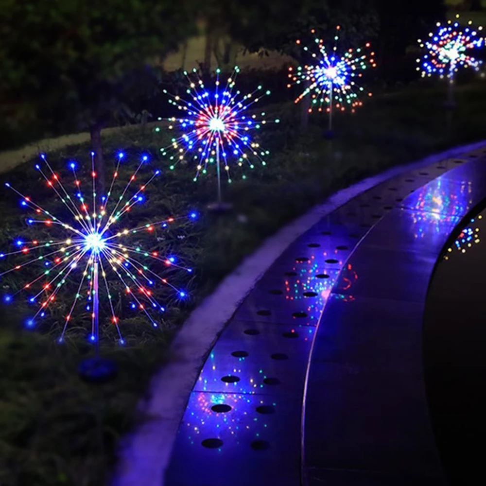 90/120/150/200LED zonne-vuurwerkverlichting grasbal paardenbloemverlichting tuin landschap vakantie kerstverlichting groothandel