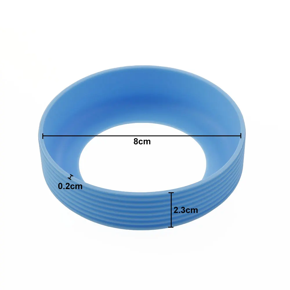 JCD 8cm Threaded Silicone Cup Bottom Cover Wear Resistant Bottom Sleeve Wear-resistant Water Bottle Protective Case Accessory