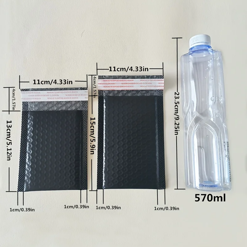 20 sobres publicitarios de burbujas negros, Material PE duradero, resistente al agua y a prueba de golpes, Ideal para regalos pequeños y embalaje de joyería
