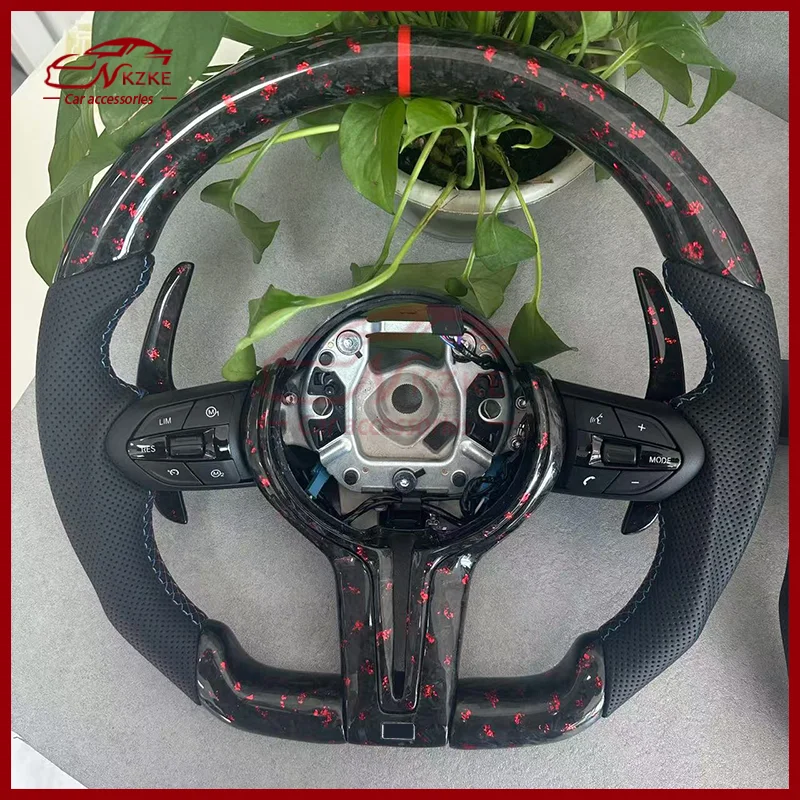 

Red forged carbon fiber steering wheel for Audi A4 V8 A3 8Y S3 RS3 S4, optional gear lever version