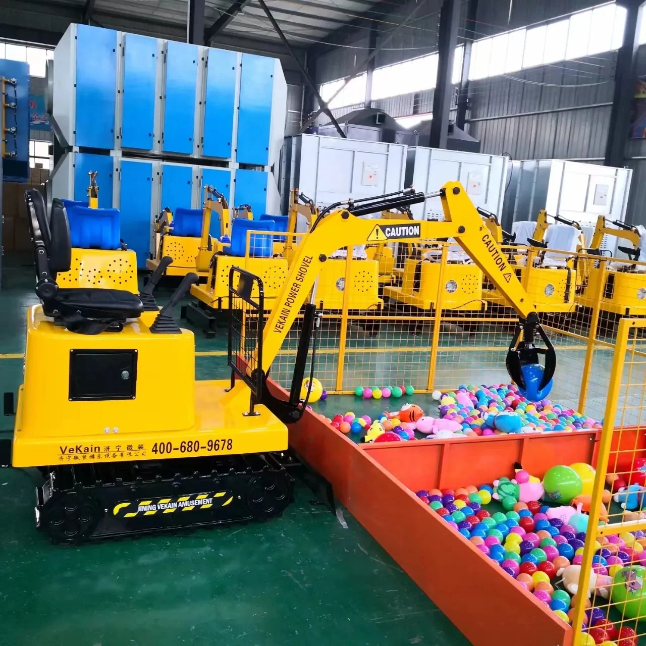 Outdoor Electric Simulation Model Excavator Children's Indoor Play Equipment Ball-Catching Game Made Glass Fiber Metal Steel