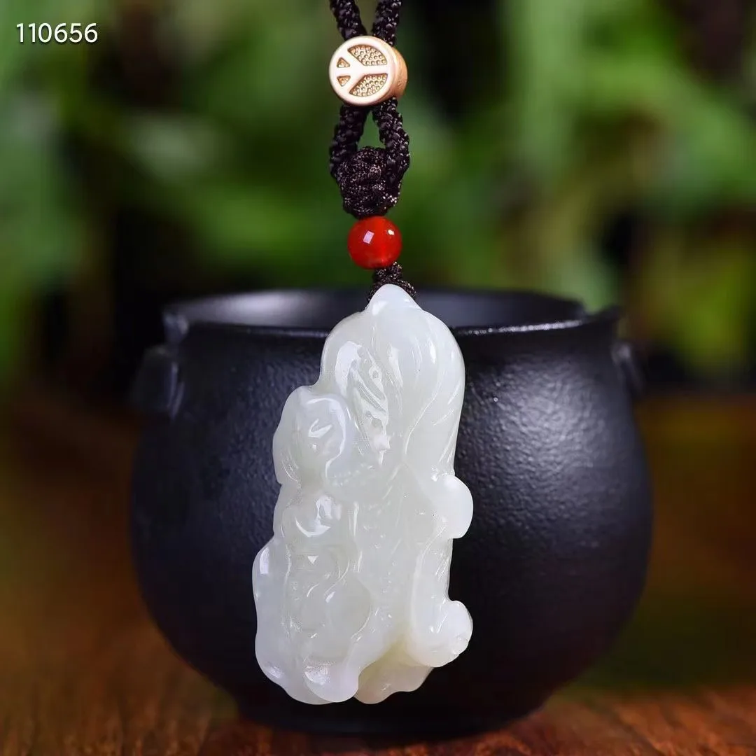 

Natural 100% real white hetian jade carve Chinese cabbage Attracting Wealth pendant jewellery for men woman gifts good luck