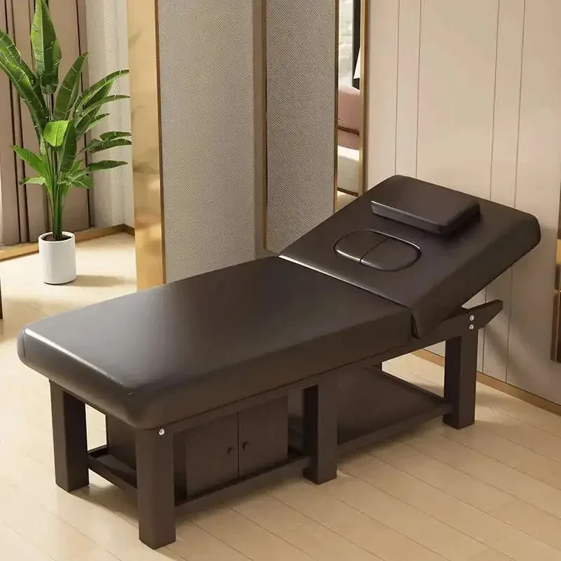 Simple Wooden Salon Pedicure Marquise Beauty Bed Professional Electric Folding Bed Clinic Lettino Pieghevole Cosmetic Bed
