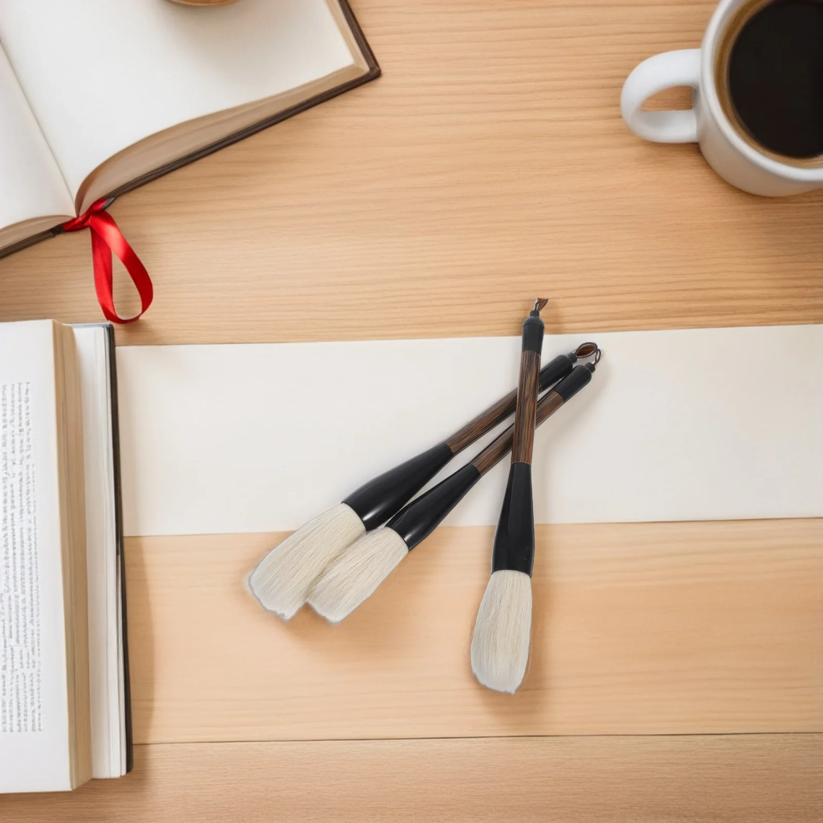 

3Pcs Chinese Calligraphy Brush Hair Professional Sumi Ink Brushes Ergonomic Handle for Writing Drawing Painting Set