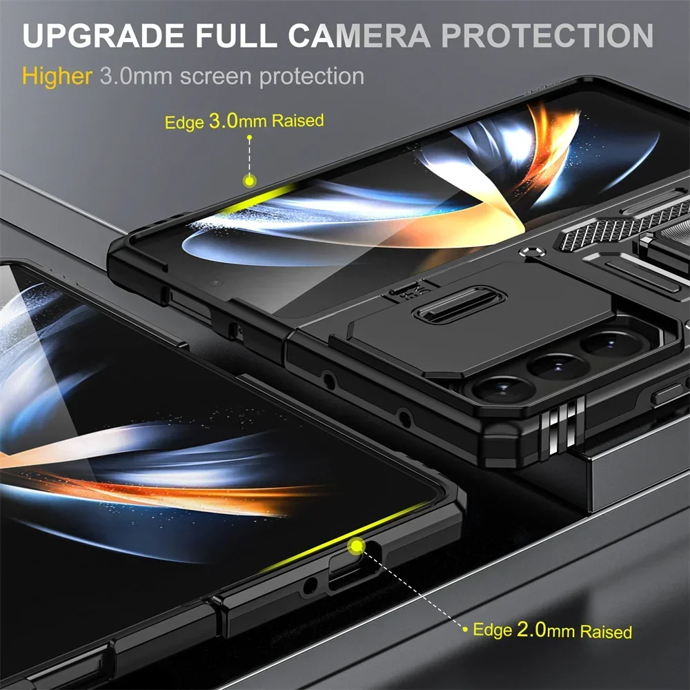 Rugged Hybrid Armor Magnetic Car Mount Ring Bracket Phoen Case for Samsung Z Fold 7 6 5 Anti-shock Slide Camera Protector Cover - view 5
