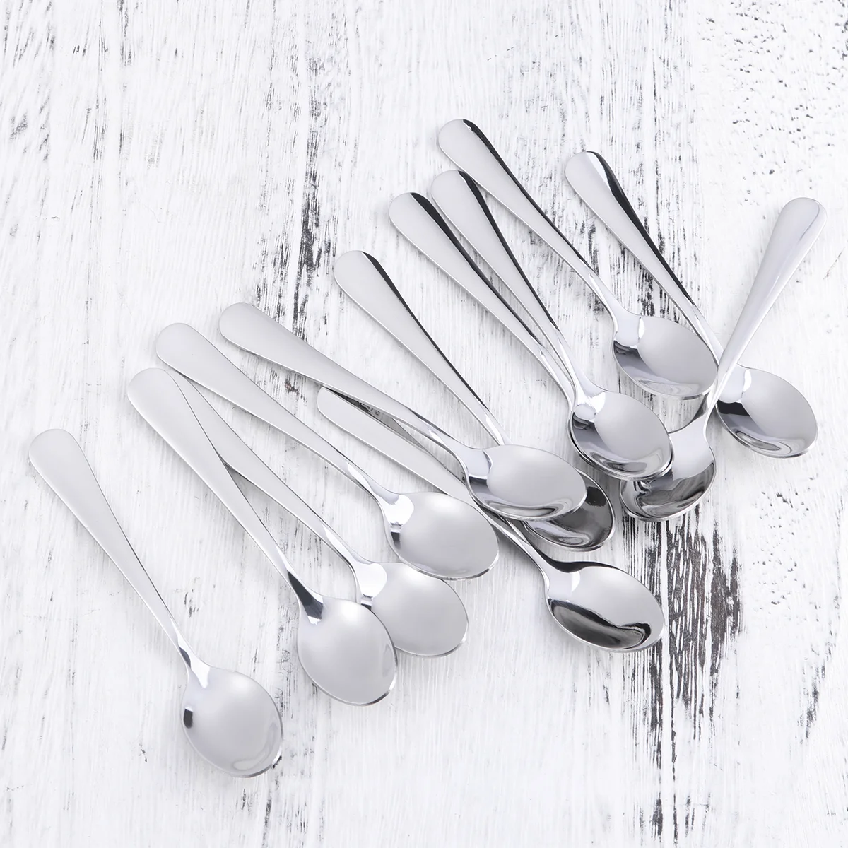 

12 Pcs Ice Cream Scoop Spoon Concentrate Dessert Serving Mini Silver Coffee Stirring