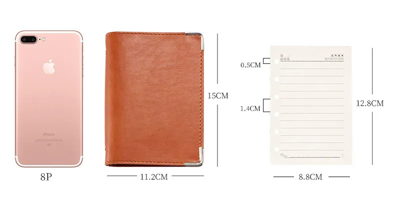 A7 Planner PU Business Leather Loose-leaf Notebook Set Pocket Book Portable Mini Notebooks and Journals Travelers Notebook