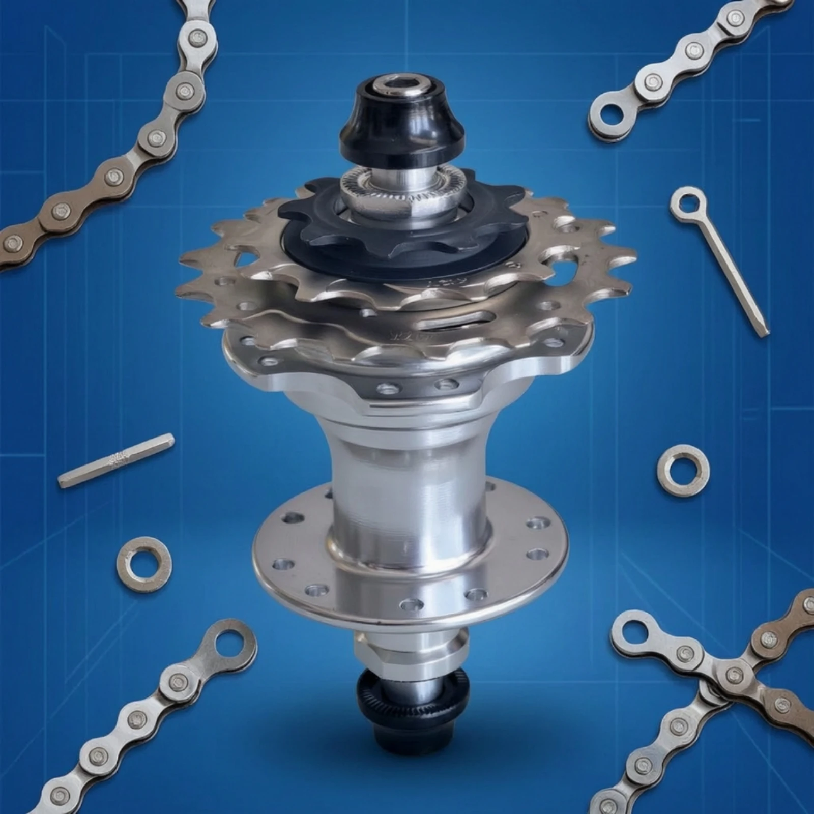 3-Speed Rear Hub Compatible Cycle Hub with 3-Speed Freewheel Reliable Smooth for Cyclists, Folding Bikes