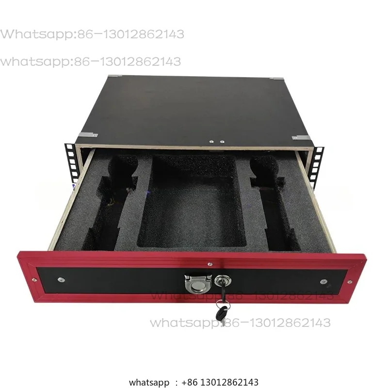 2U Cabinet Drawer with Lock 3U Metal Iron Drawer Microphone Storage Box