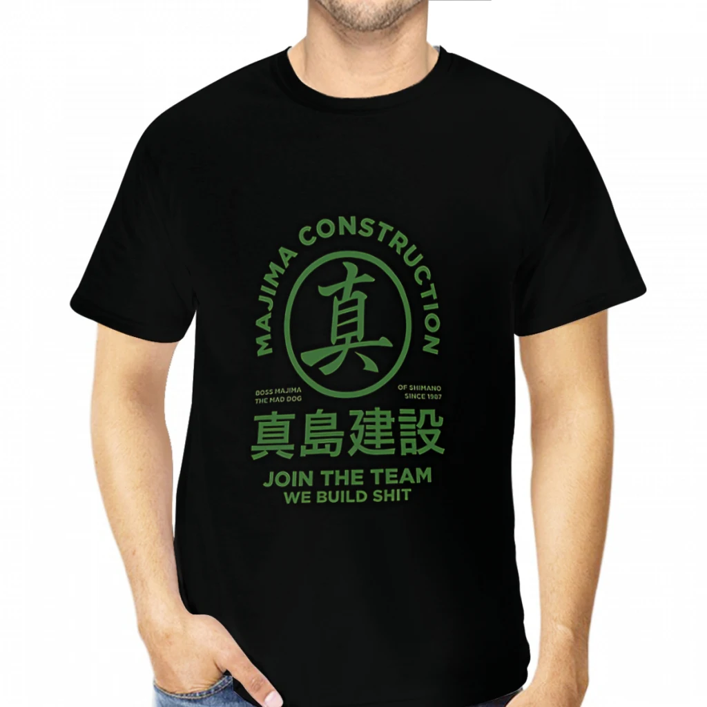 Majima Construction  Join The Team Polyester TShirts Yakuza Men Graphic Streetwear Thin T Shirt Round Neck