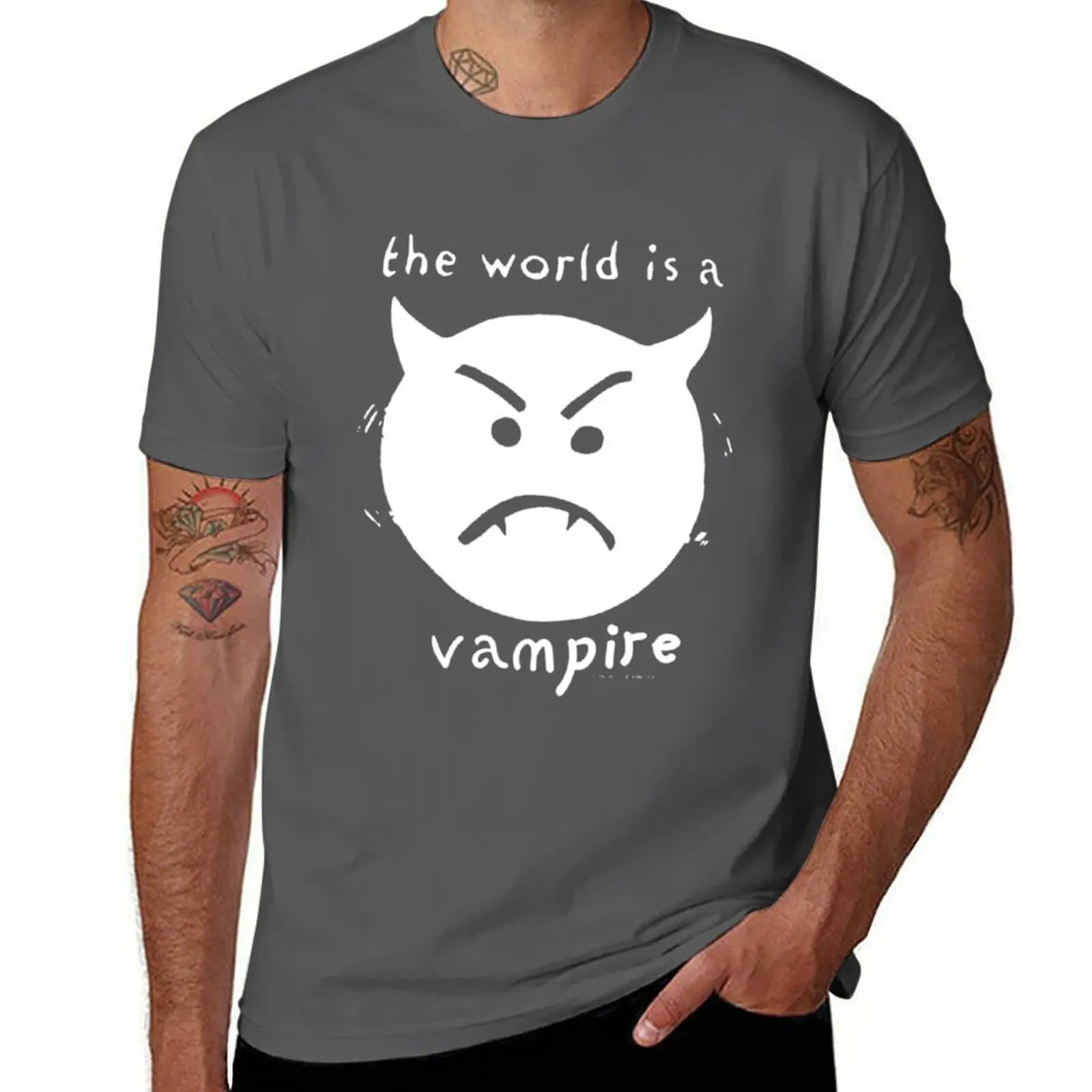 The Smashing Pumpkins The World Is A Vampire Graphic Tee Unisex Vintage Rock Short Sleeve Casual Streetwear Tops