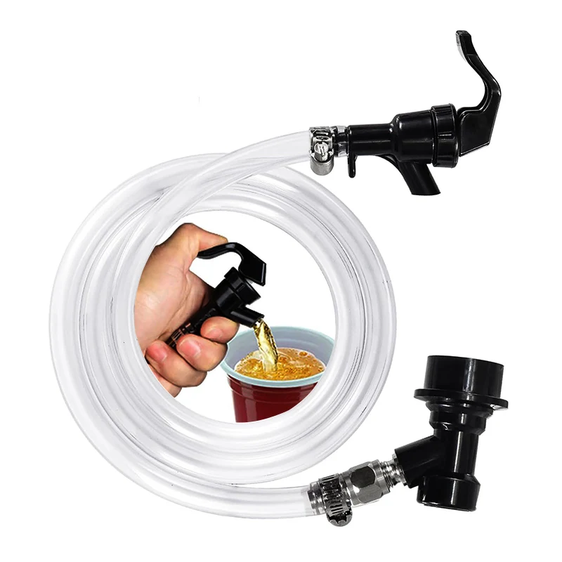 

Ball Lock Beer Line Assembly, Picnic Tap & Liquid Ball Lock & 1.5 M 7mm ID PVC Hose for Beer Dispenser Soda Water Dispensing
