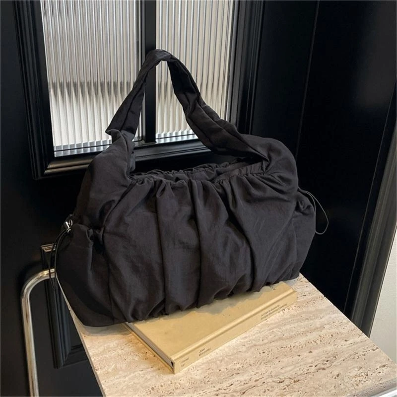 

A3PE Women Shoulder Bag Large Capacity Armpit Bag Pleated Handbag All-matching Underarm Bag Ladies Commuting Bag for Everyday