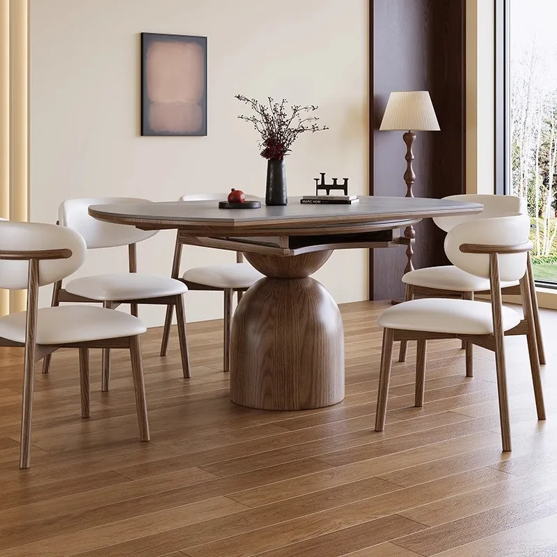 Round square dual-purpose dining table