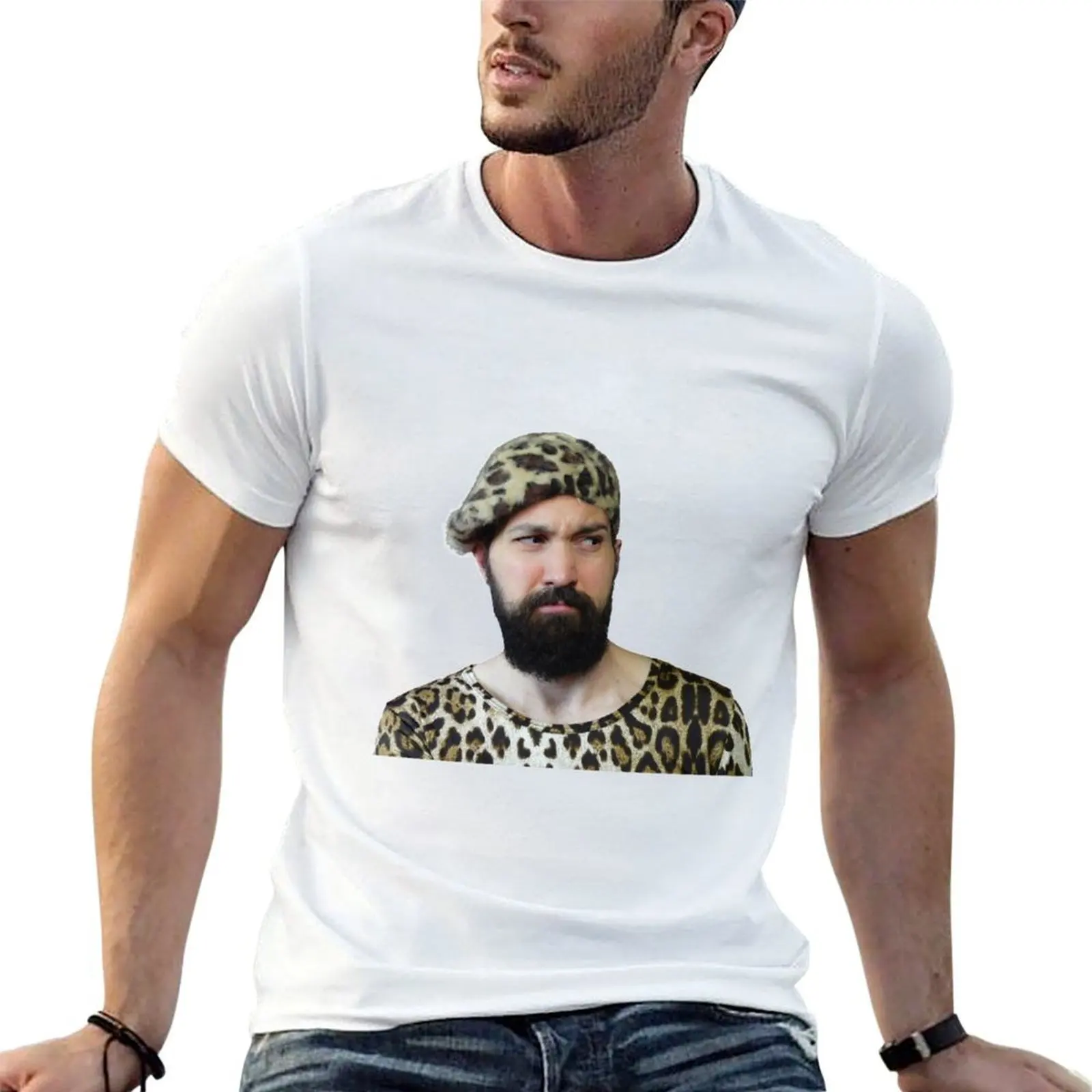 T-shirt Pulpy Syntax Leopard Print Stare pour homme, 100% coton, t-shirt anime, t-shirts pour homme, t-shirt en coton