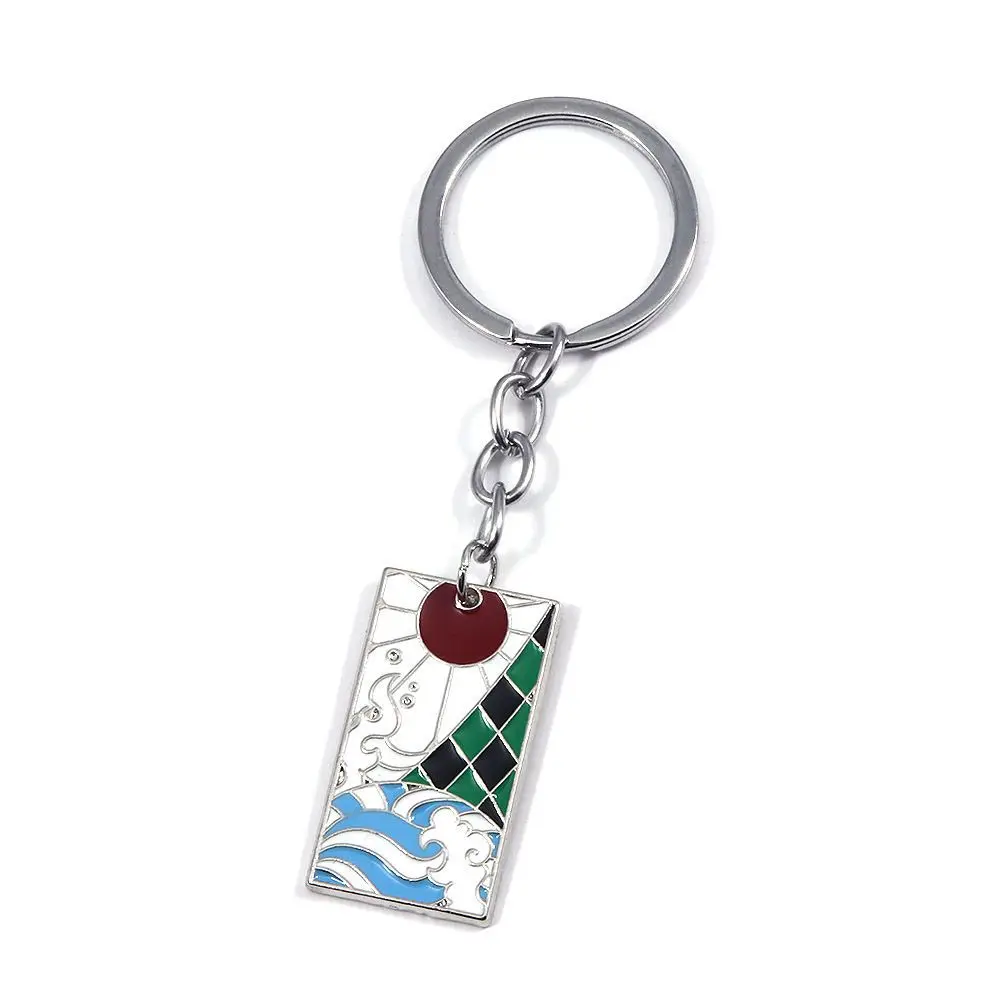 Anime Demon Slayer Corps Tanjiro Nezuko Nine Hashira Cartoon Alloy Metal Keychain Pendant Keyring for Car Bag Collectible Gift