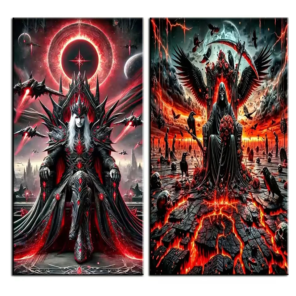 Alien Demon King Diy Diamond Painting Full Round Square Diamond Art Mosaic Jewelry Cross Stitch Christmas Gift Anime Home Decor