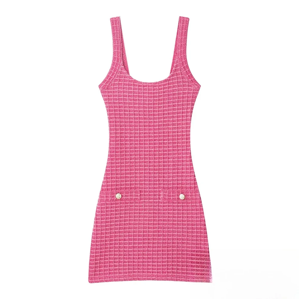 KONDALA Donne Sexy Elastico Mini Abito Maglia Sottile Cami Dress 2025 Nuova Primavera Estate Moda Carino Data Party Beach y2k Abito Corto