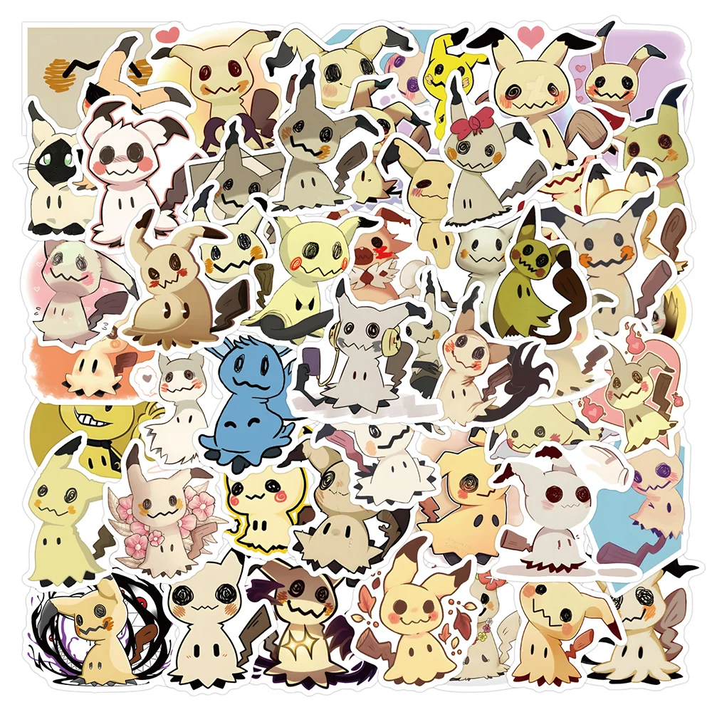 55 Stück Neue Mimikyu Graffiti-Aufkleber aus PVC-Material, DIY Handy-Dekoration, Kinderspielzeug, Scrapbook, Wasserfeste Tagessticker