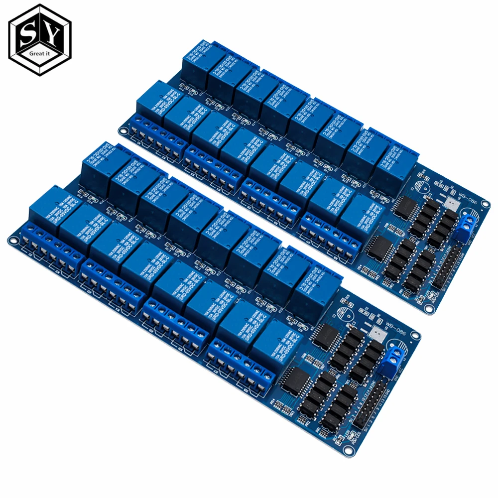 1PCS BAISHUN 5V 16 Channel Relay Module for Arduino ARM PIC AVR DSP Electronic Relay Plate Belt optocoupler isolation