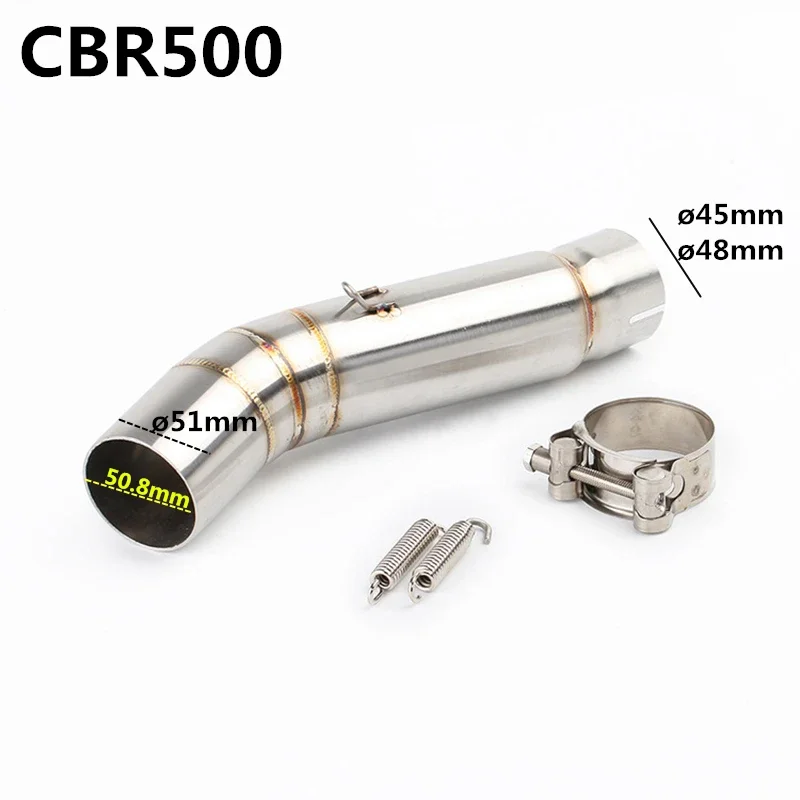 Motorcycle Exhaust Middle Link pipe connector connection mid  pipe For  cbr500 CBR500X CBR500F CBR500R CBR300 CB300R