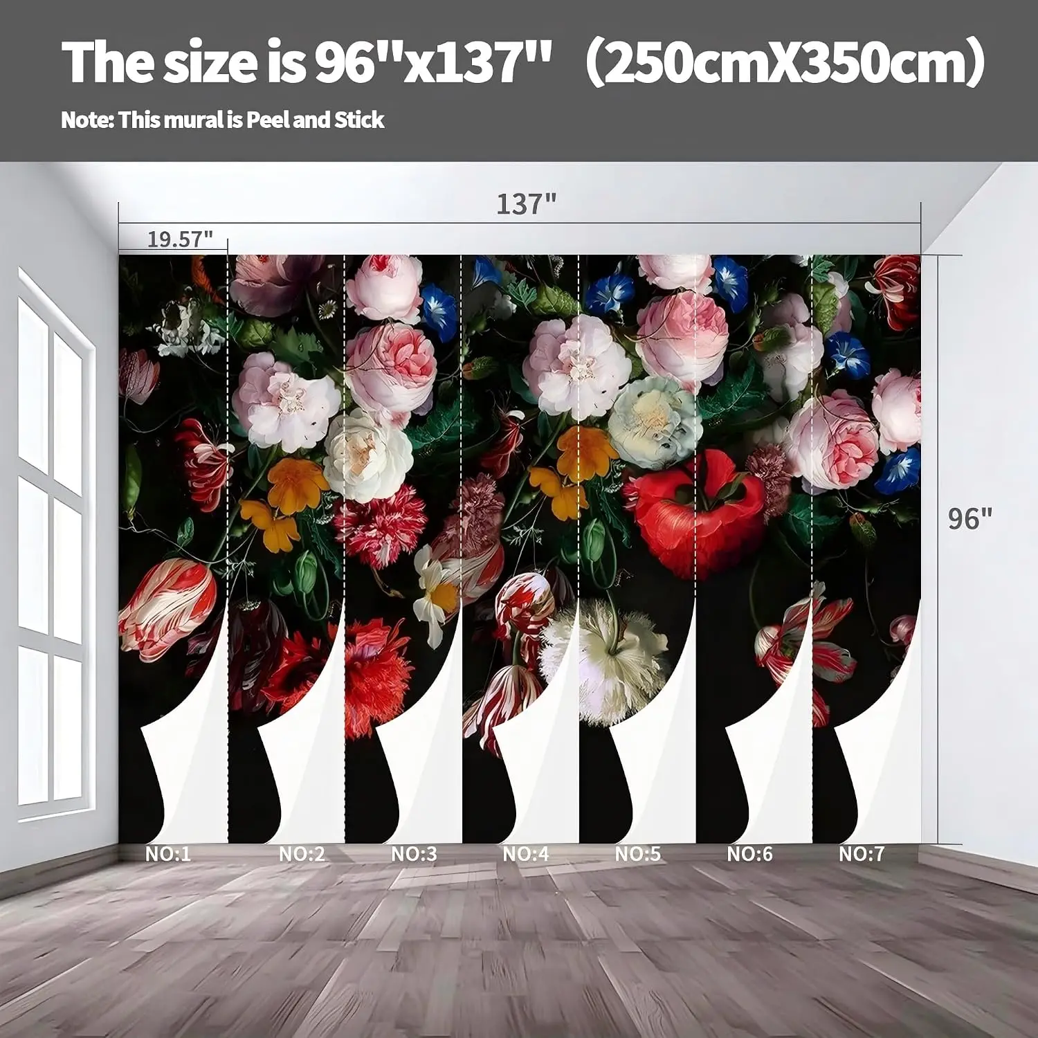 Oversize Floral Tapestry Wall Hanging for Living Room Bedroom Boho Aesthetic Botanical Art Print Decorative Wall Decor