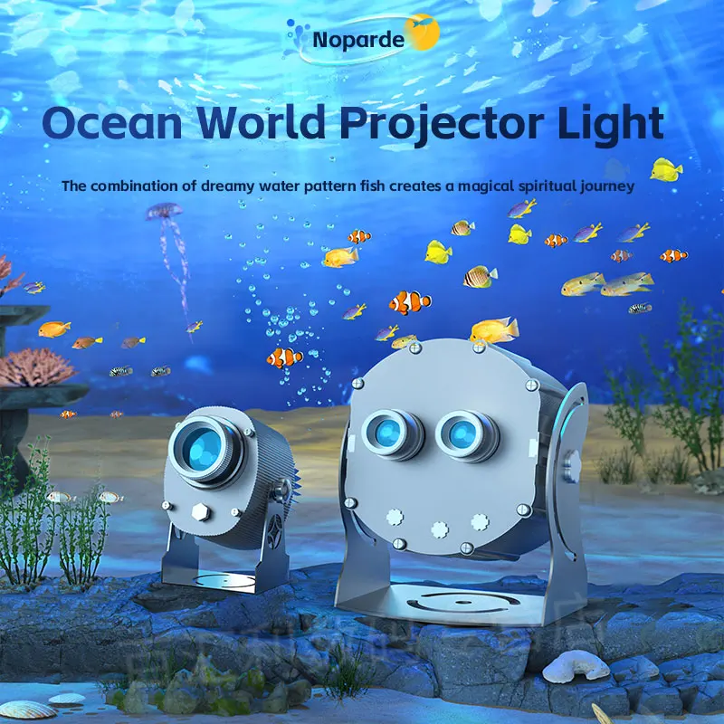 

Динамический проектор с водной рябью, коралловыми рыбами, уличный наземный свет, атмосфера, креативный спецэффект, рекламный логотип, прожектор