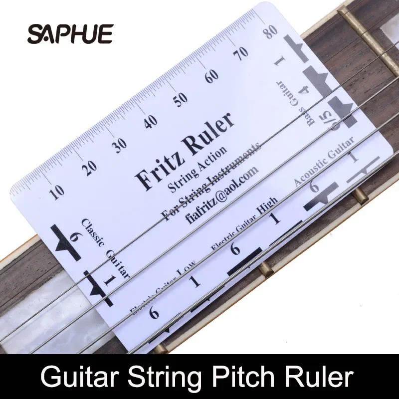 Guitar String Action Gauge, Pitch Ruler, Measuring Tool for Bass, Classical, Electric, Acoustic, Luthier