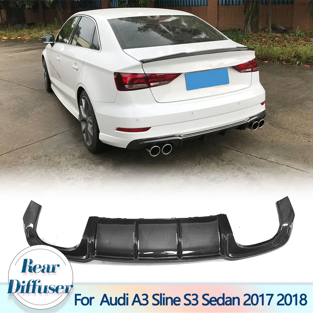 

Car Rear Bumper Diffuser Lip Spoiler For Audi A3 Sline S3 Sedan 2017 2018 Carbon Fiber / FRP Rear Bumper Diffuser Lip Spoiler