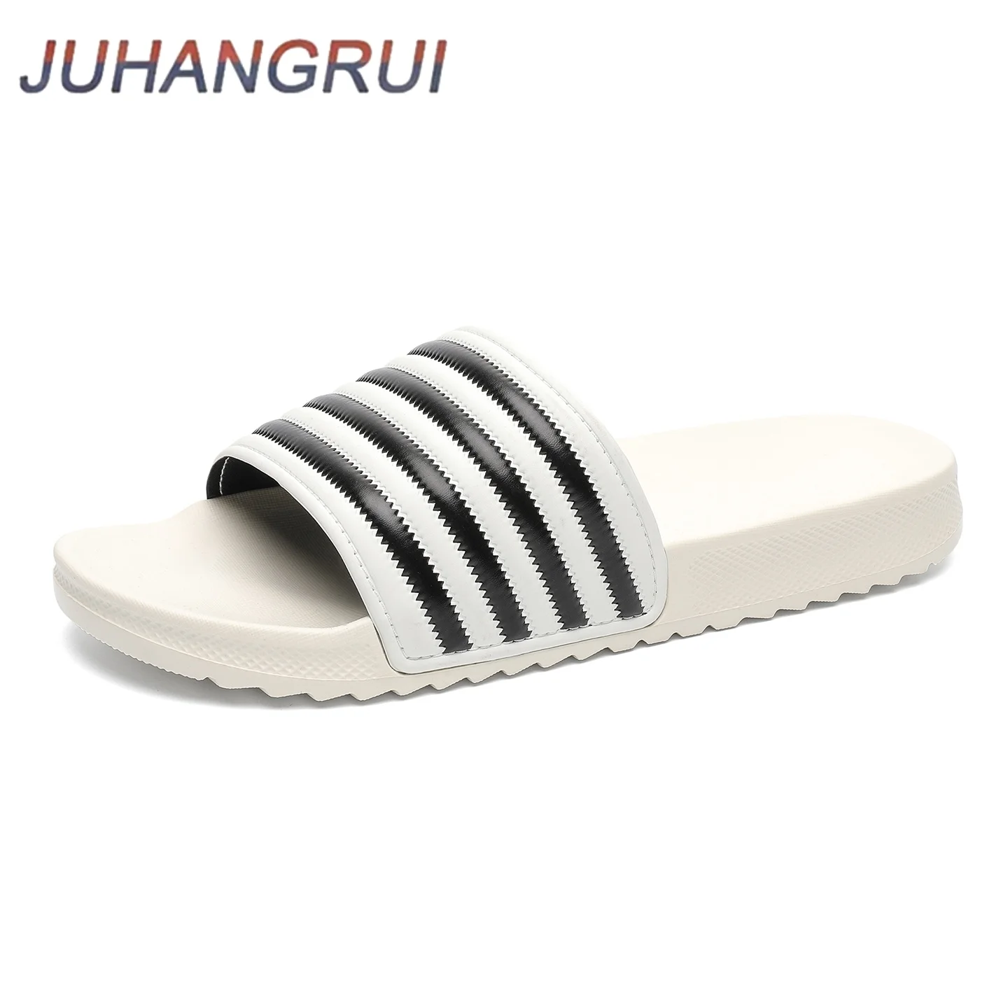 Men Fashion Striped Home Slippers Soft Comfortable Bath Slipper Men's EVA Flat Platform Outdoor Beach Sandals Summer Plus Size