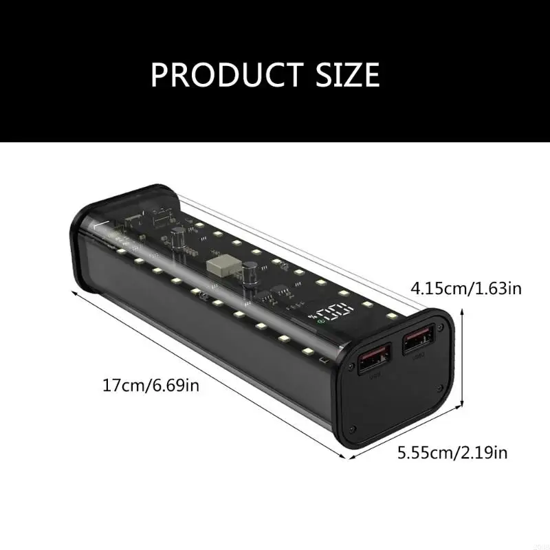 203B سهلة التجميع 21700 حزمة البطارية مع شاشة LCD شاشة تخزين طاقة USB