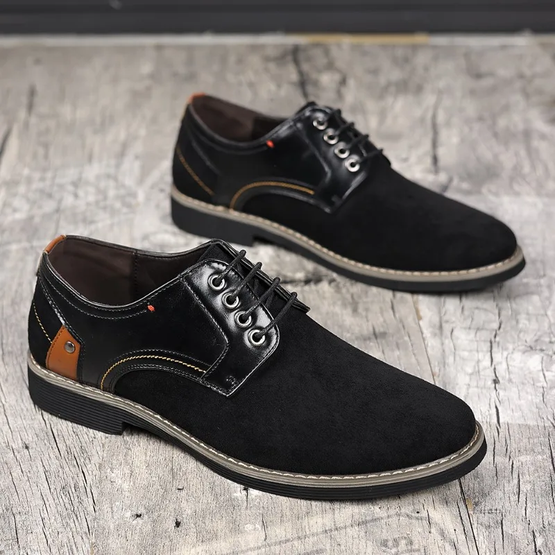 

Men New Suede Casual Single Shoe Oversized Splicing Breathable Comfortable Lightweight Fashionable Shoes