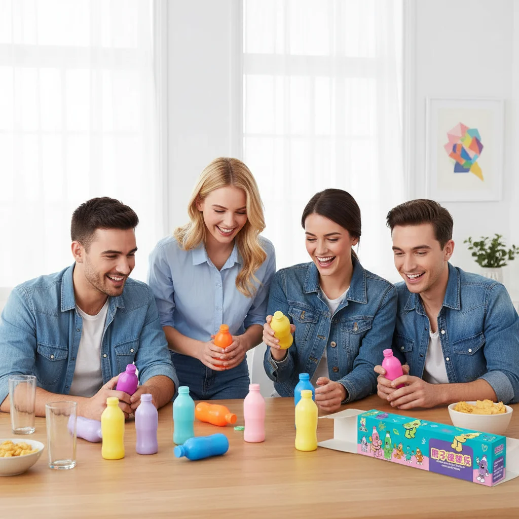 เครื่องดื่มแสนสนุกสำหรับเด็ก ของเล่นจับคู่สี ฝึกทักษะการจำความจำสำหรับเด็กปฐมวัย เกมกระดานแบบอินเทอร์แอคทีฟ ปริศนา ของขวัญคริสต์มาส