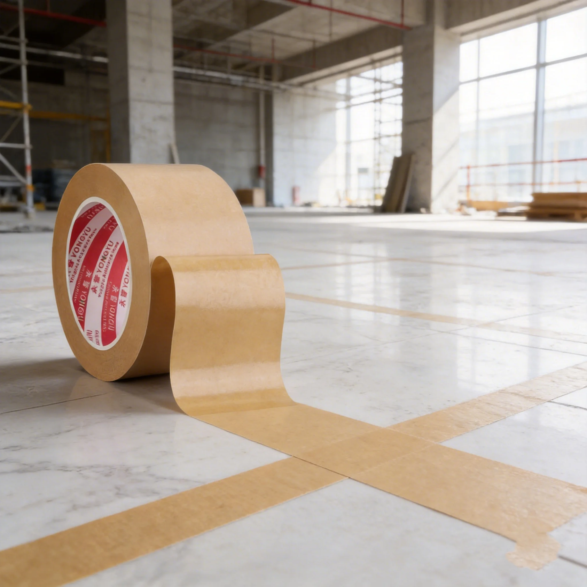 5 Rolls Kraft Paper Packing Tape 50mm x 50m Self Adhesive Strong Tear Resistant Tape for Carton Box Shipping Packaging