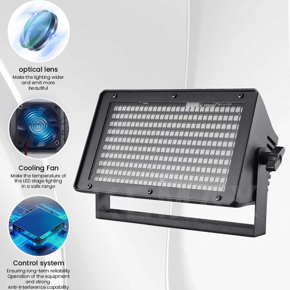 45W Mini RGB Strobe Light DMX512 Control 280LED Strobe Flash Light DJ Wall Washer Disco Effect Stage Lights For Party Home Club