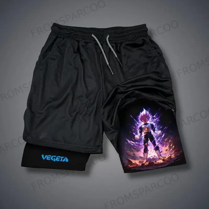 Dragon Ball Z Sparco Shorts Pantaloni sportivi da uomo con stampa Majin Buu nascosta Fodera interna e logo minimalista M Palestra estiva